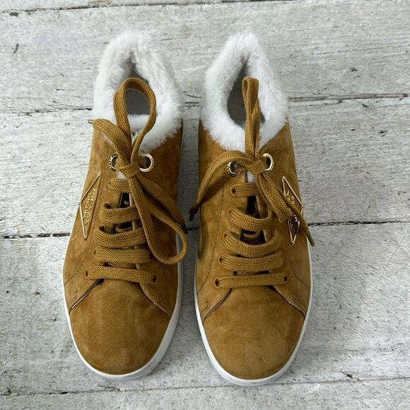Prada Tan Leather Sneakers with Sleek Design - Picture 1 of 8